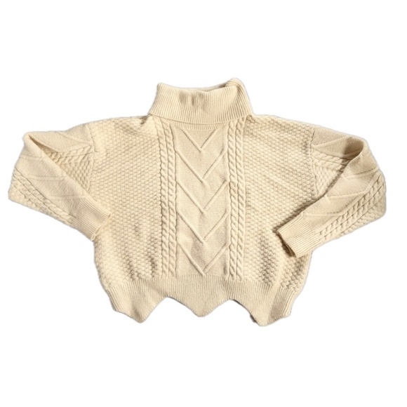 Cider Cream Knit Turtleneck Sweater – Wave Edge, Casual Fit, Women’s Extra Large - Picture 1 of 7